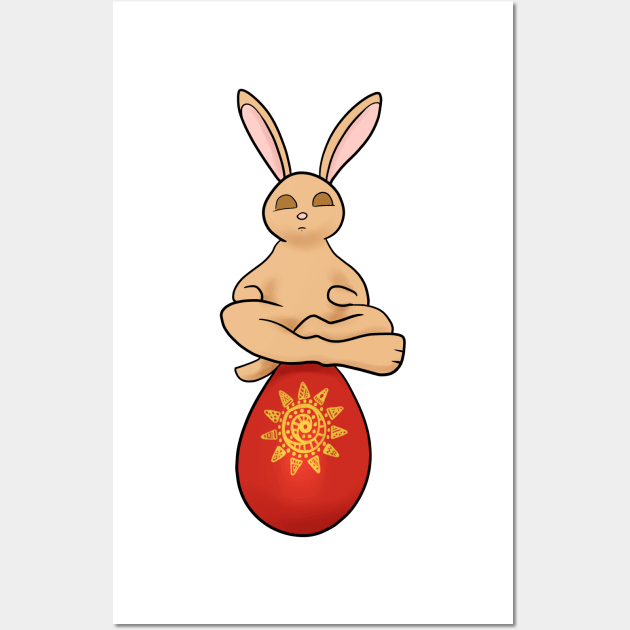 Yoga easter bunny Wall Art by Zimart